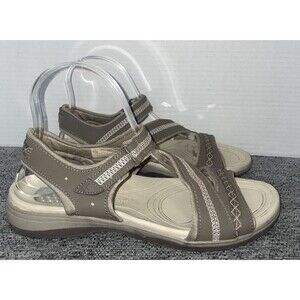 Dr. Scholl's Sandals Women's 7.5M Taupe Comfort Gel Cushion Hook Loop Dynomite